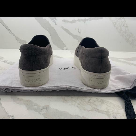 Vince Warren Slip-on Platform Grey Suede Sneaker - Picture 12 of 14